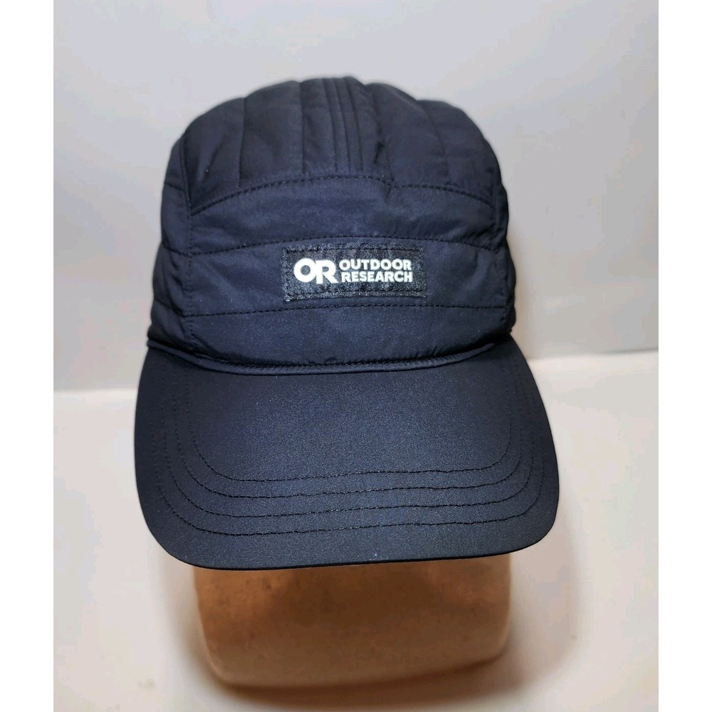 Outdoor Research Shadow Insulated 5-Panel Cap Black Hat S/M Hiking Trail EUC
